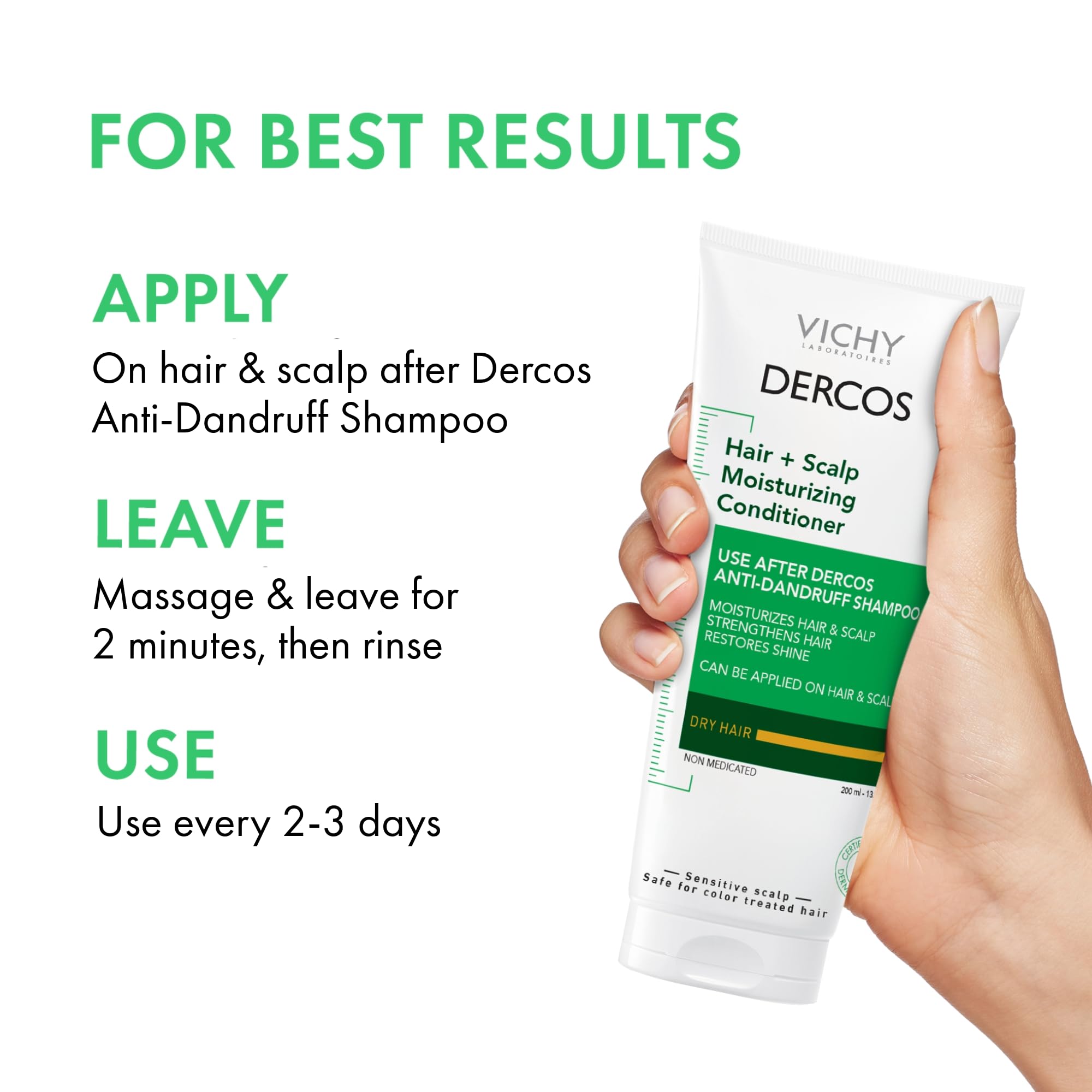 Dercos hair smoothness after use close-up