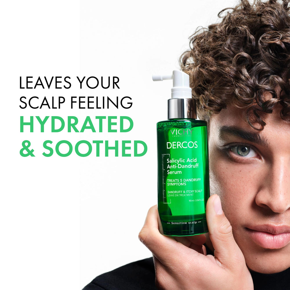 Dercos serum box on a shelf signals dermatologist-tested formula.