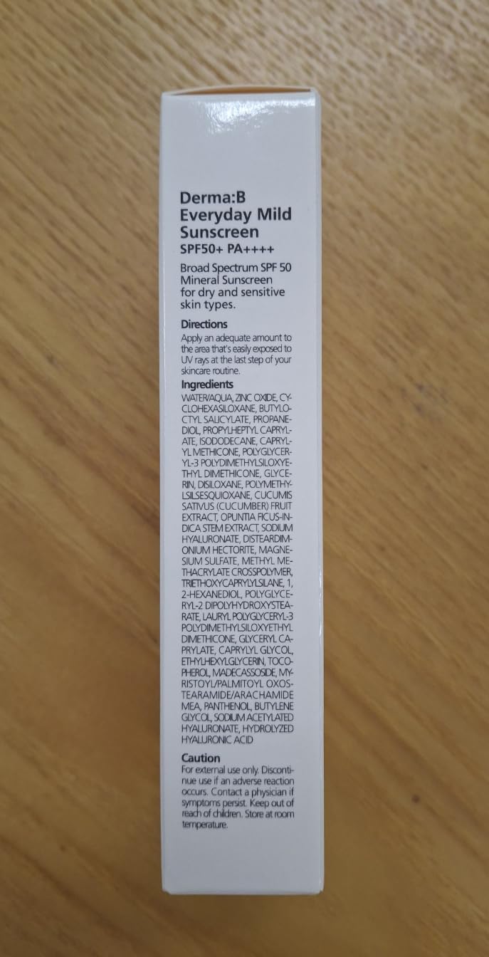 Derma B Everyday Mild Sunscreen with ceramides and hyaluronic acid nourishes moisture