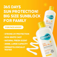 Derma B Sun Block being smoothly applied to the face