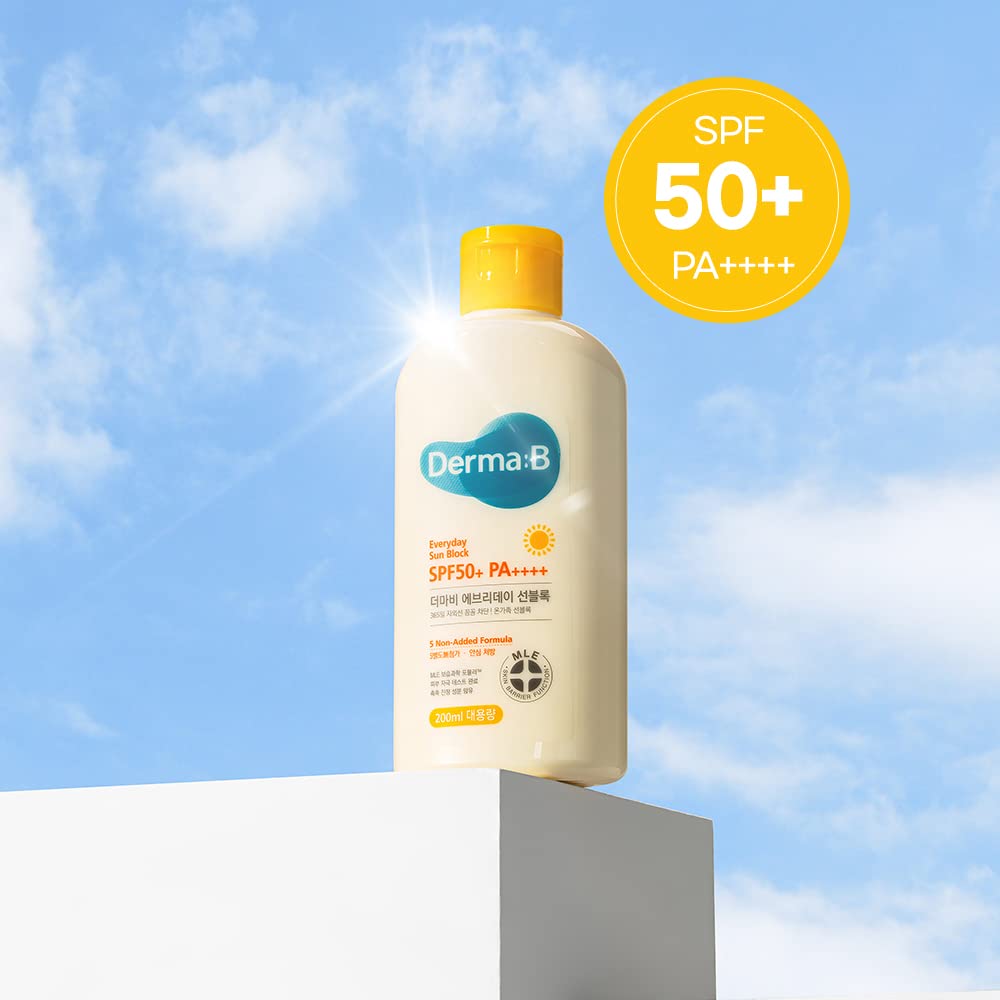 Large 200 ml Derma B Sun Block bottle for daily use