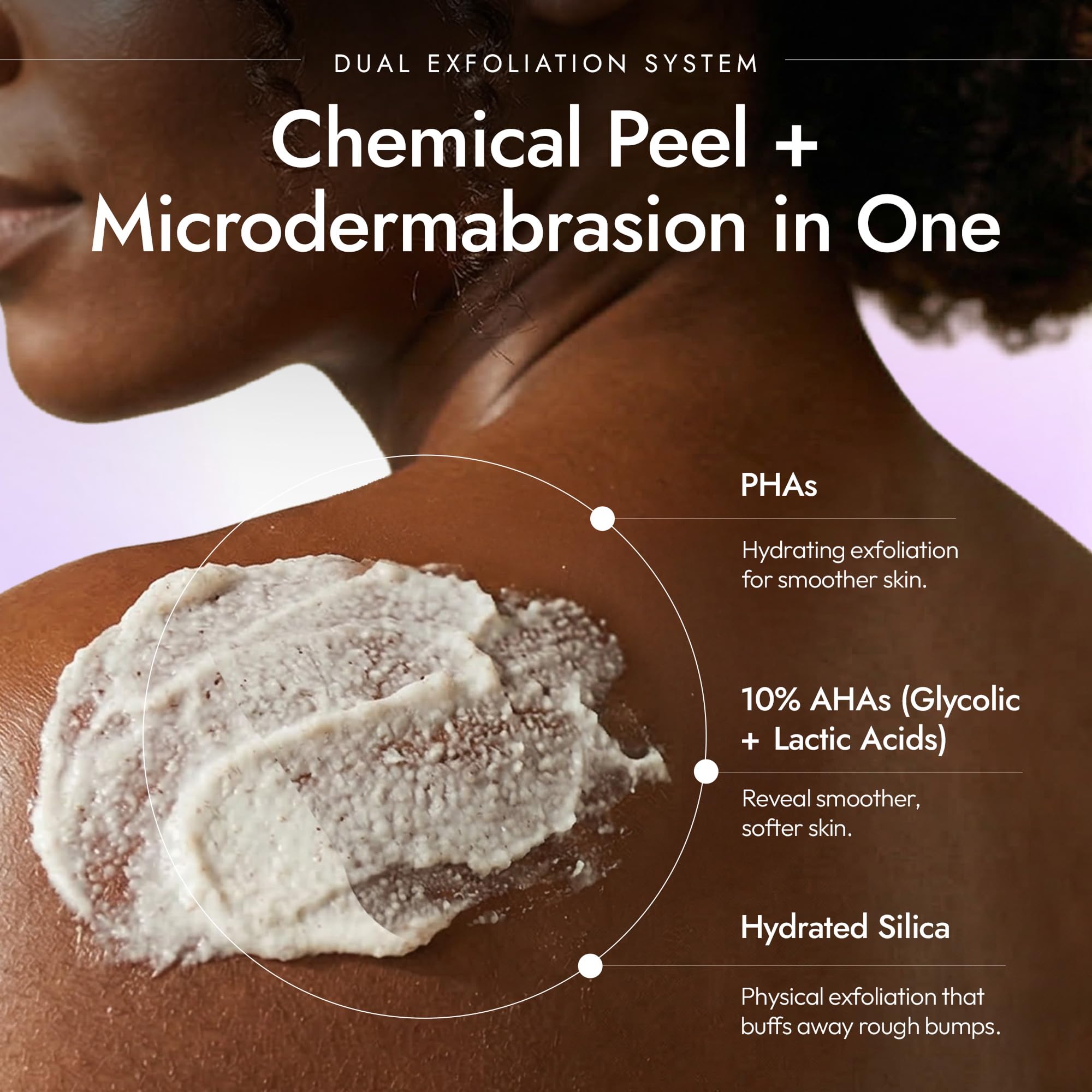 DERMAdoctor KP Bump Eraser close-up pores and skin texture.