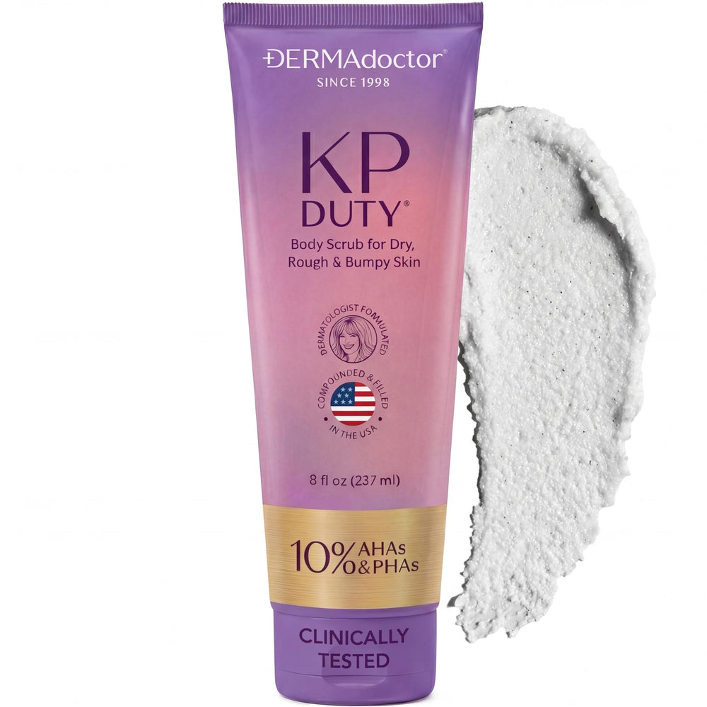 DERMAdoctor KP Bump Eraser jar close-up showing micro-exfoliating texture for smoother skin.