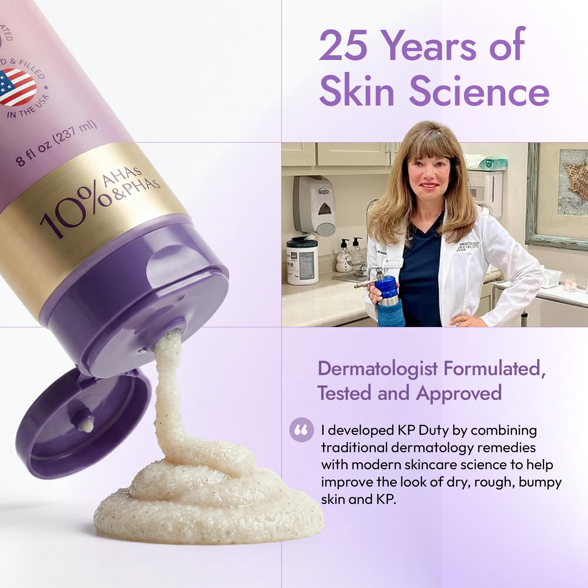 DERMAdoctor KP Bump Eraser sulfate-free fragrance-free formula.
