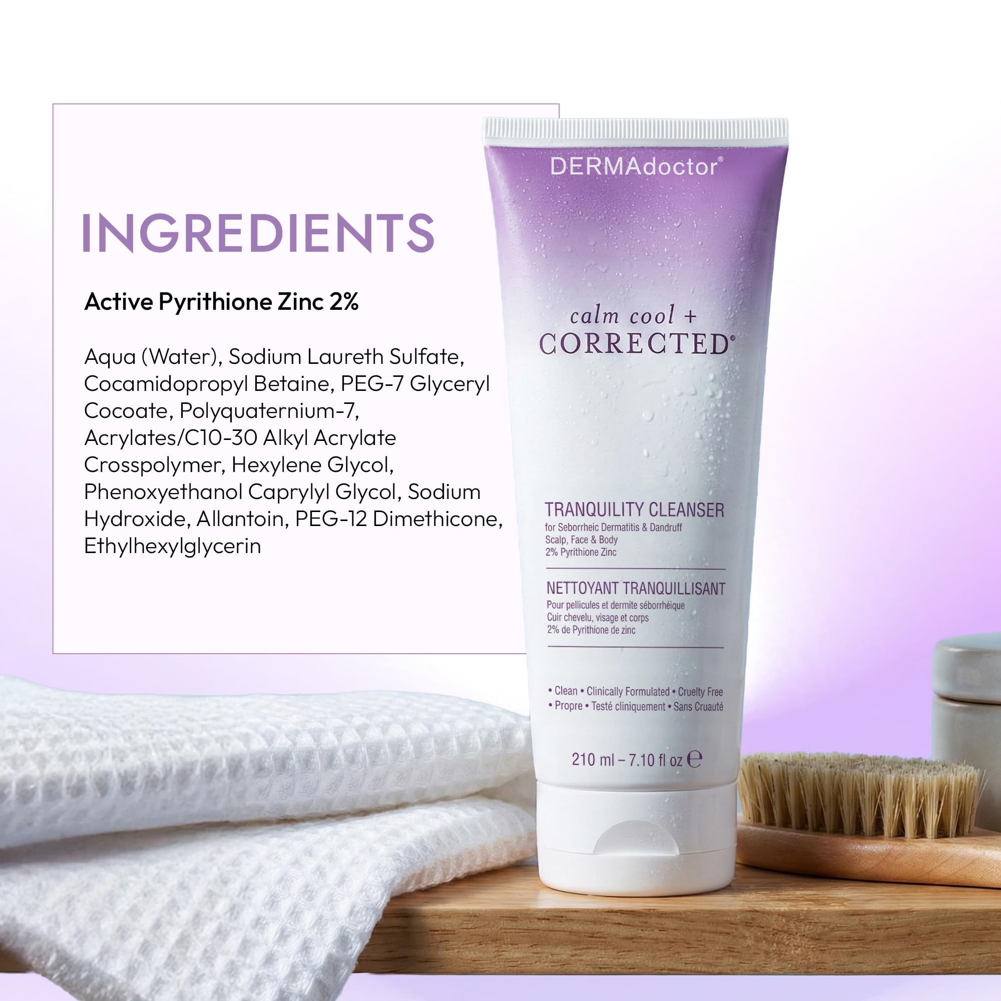 DERMAdoctor contains 2% pyrithione zinc to help with itching and flaking