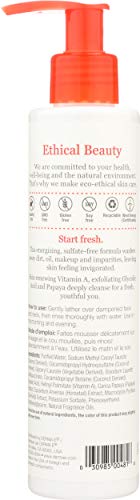 Derma E Anti-Wrinkle Cleanser bottle pour illustrating quick lather for makeup removal.