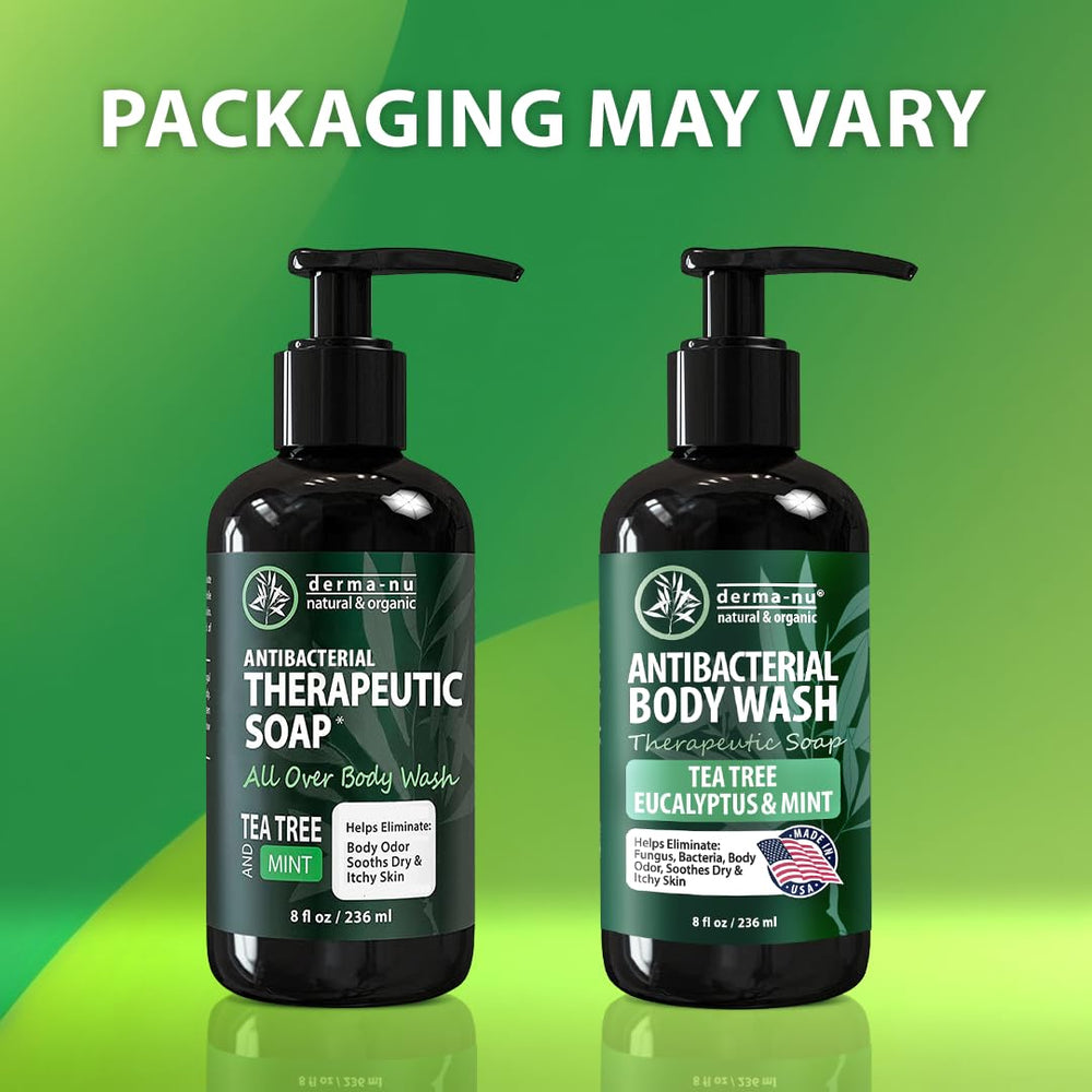 Derma-Nu tea tree body wash foamy lather ready for washing