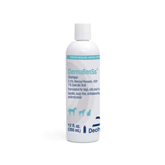 DermaBenSs shampoo bottle highlights a gentle, multi-species formula for healthy-looking skin.