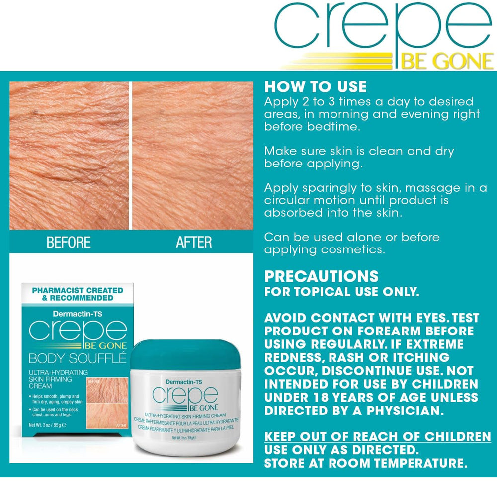 Dermactin Crepe Be Gone Body Souffle massage demonstrates deep hydration and improved suppleness.