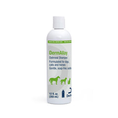 DermAllay oatmeal shampoo bottle shown for gentle cleansing and skin moisture