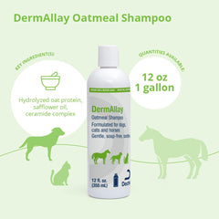 DermAllay oatmeal shampoo pour demonstrates easy, soothing bath time for pets