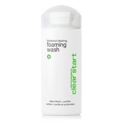 Dermalogica Clear Start wash bottle pour demonstrates easy daily cleansing for breakout-prone skin.