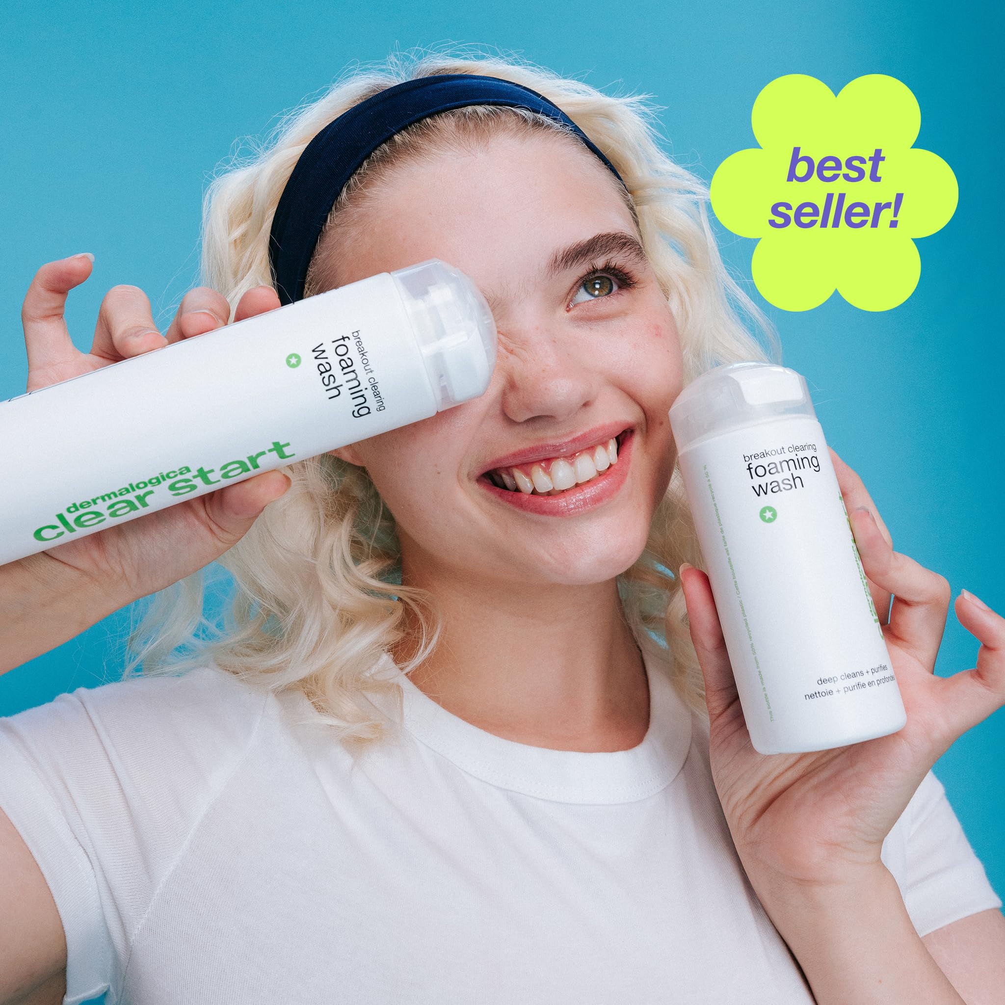 Dermalogica Clear Start foam on skin highlights refreshing, non-stripping sensation.