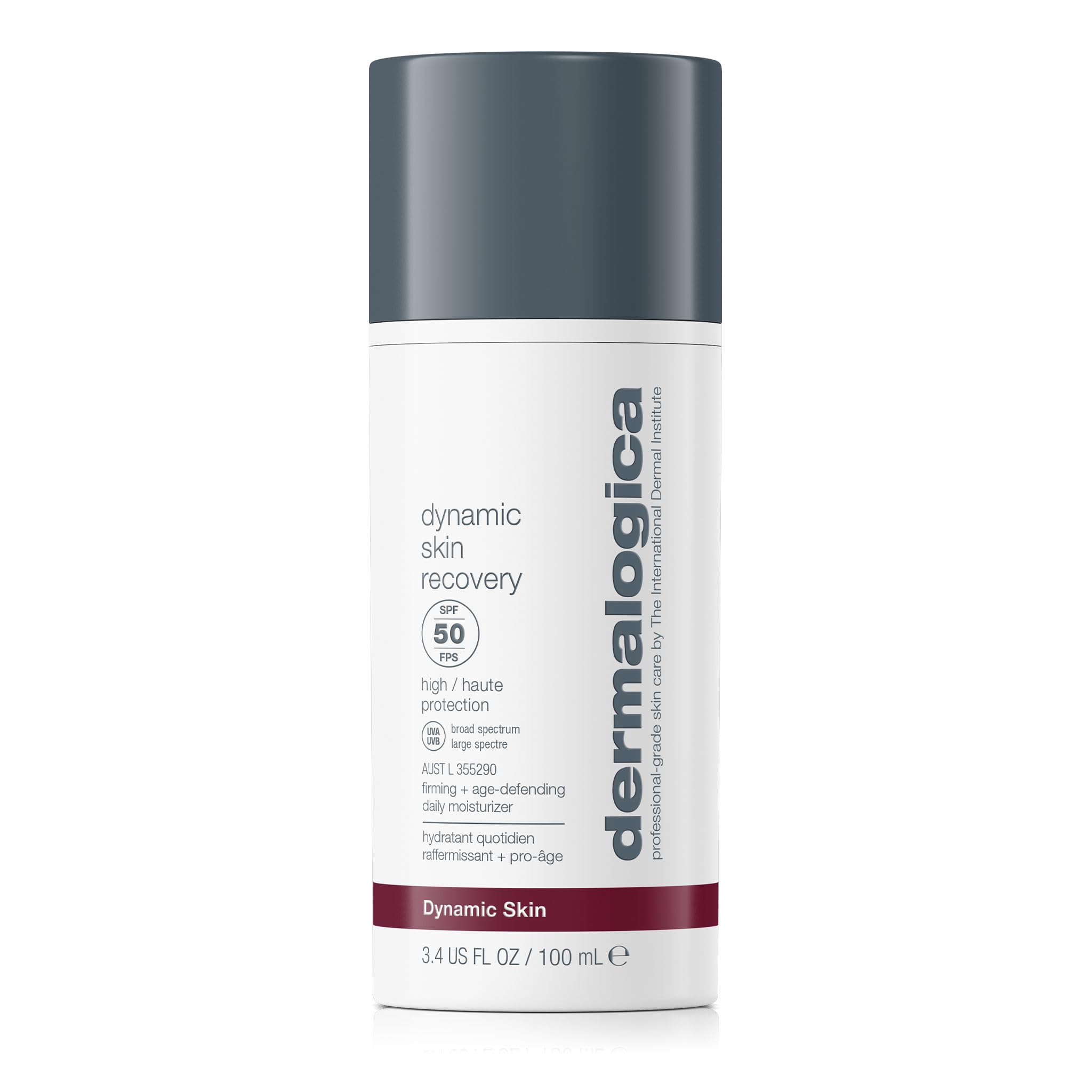Dermalogica Dynamic Skin Recovery SPF50 bottle for daily sun protection.