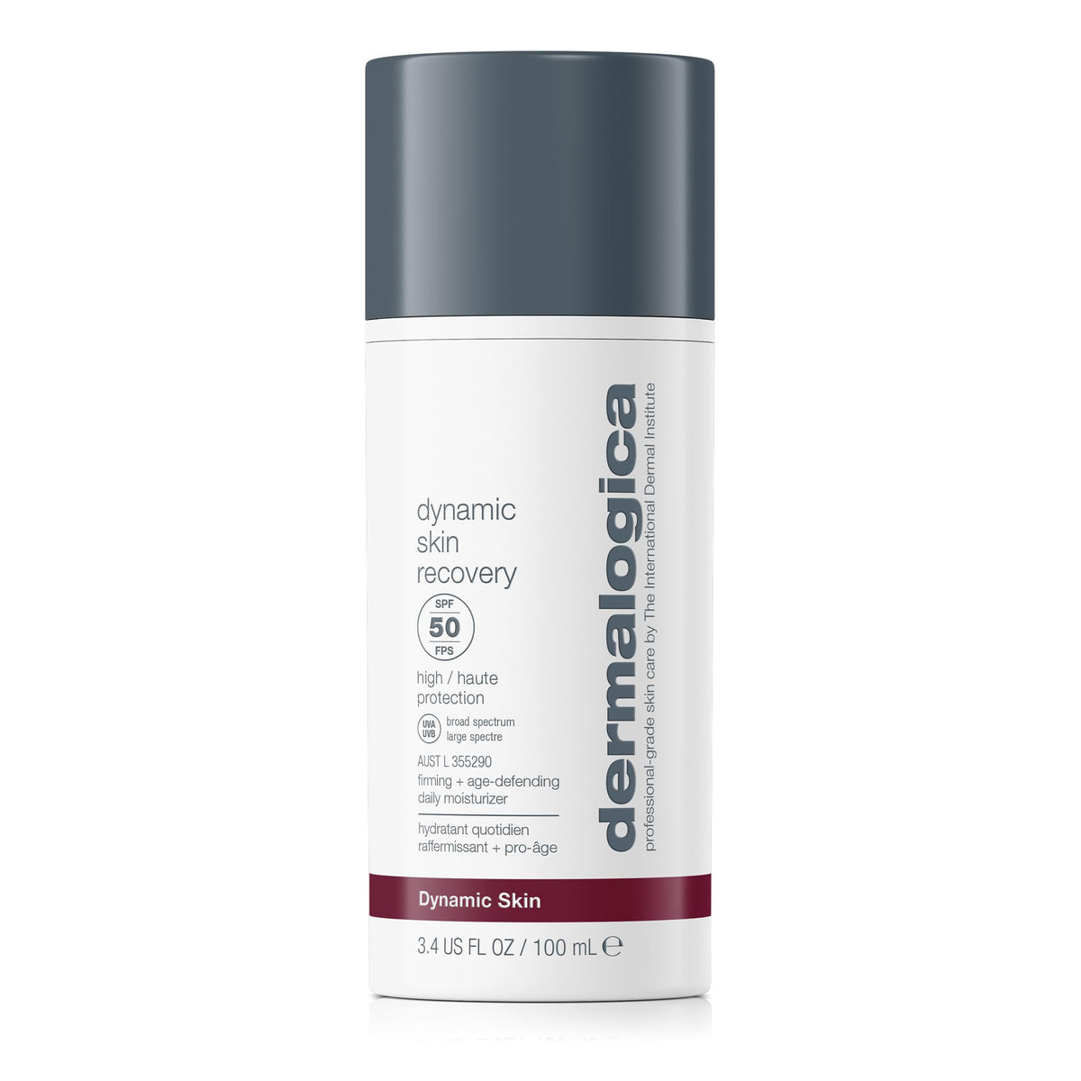 Dermalogica Dynamic Skin Recovery SPF50 bottle for daily sun protection.