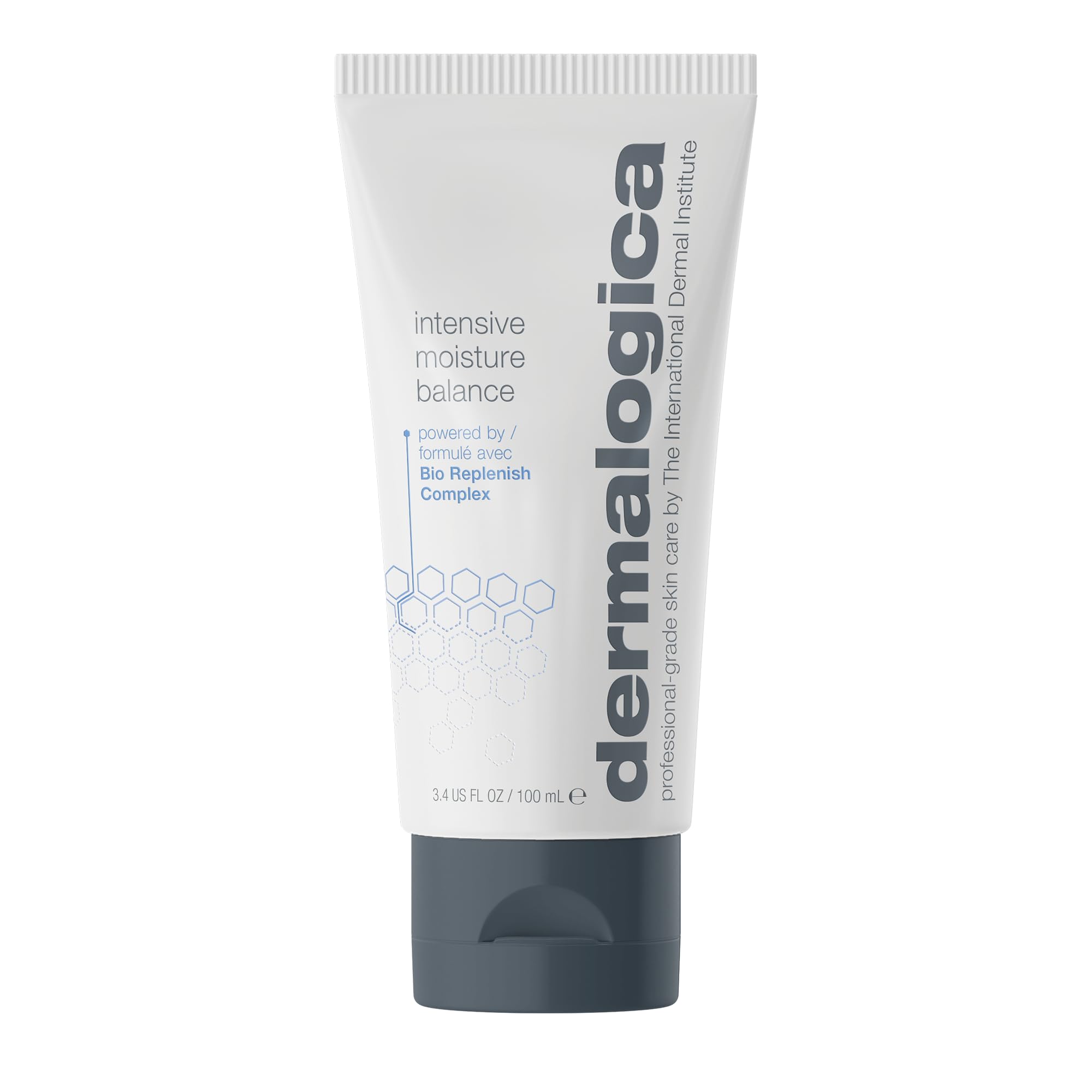 Dermalogica Intensive Moisture Balance bottle closeup showing rich hydration for dry skin