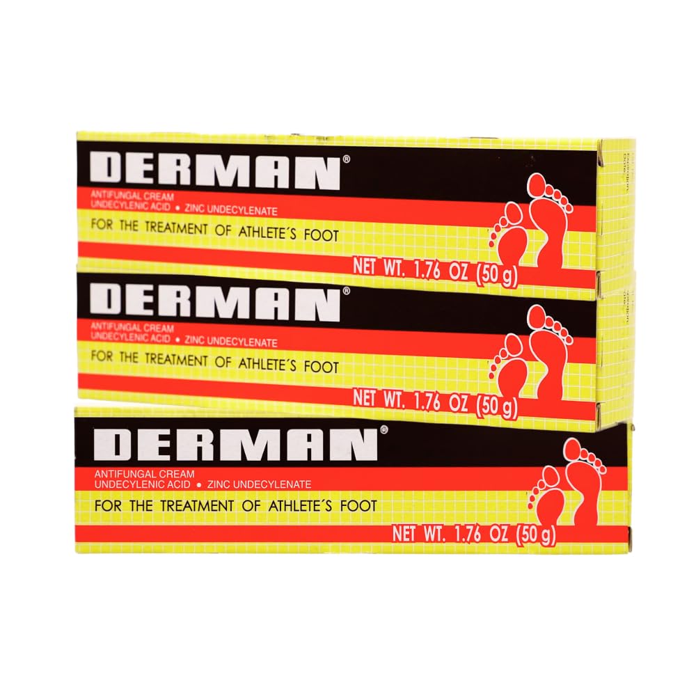 Derman Cream athletes foot treatment application on affected area for soothing relief