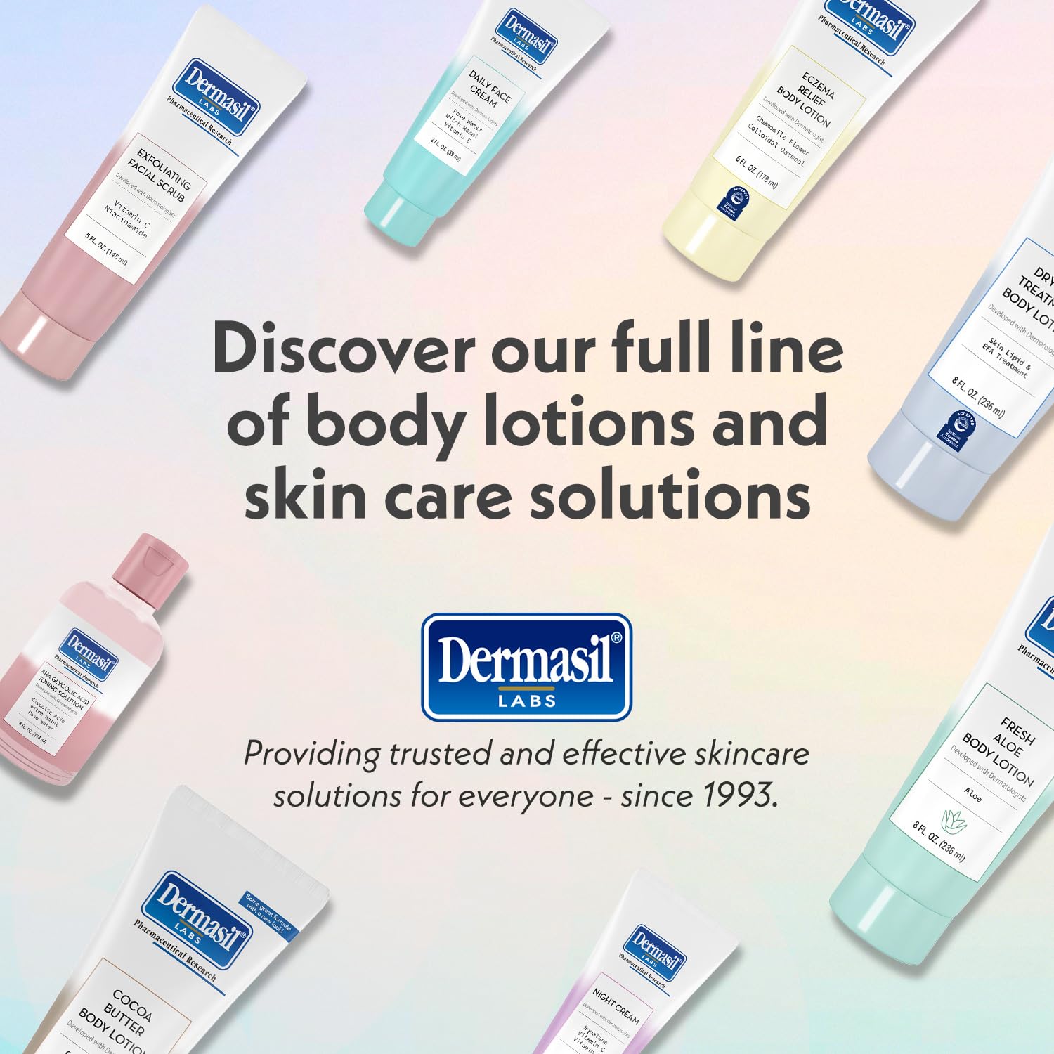 Dermasil 3-pack display showcases value and a consistent toning routine.