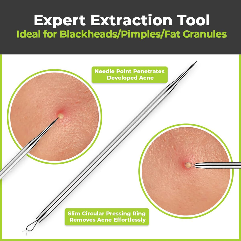 DERMATED 410 stainless steel tools highlighting rust-resistant, easy-to-sterilize design.
