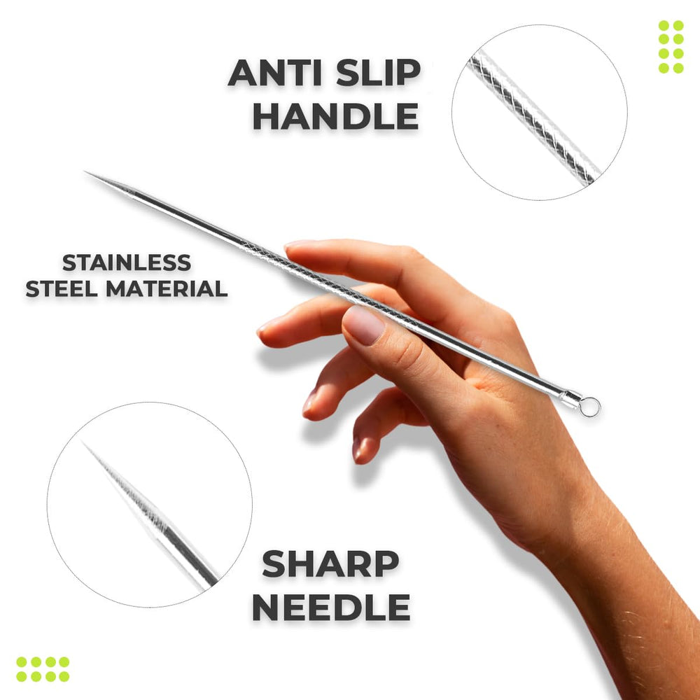 DERMATED ergonomic grip closeup shows controlled, comfortable use during extractions.