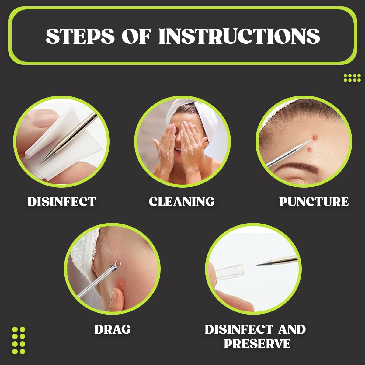 DERMATED sterilization-ready tools neatly stored for safe at-home practice.