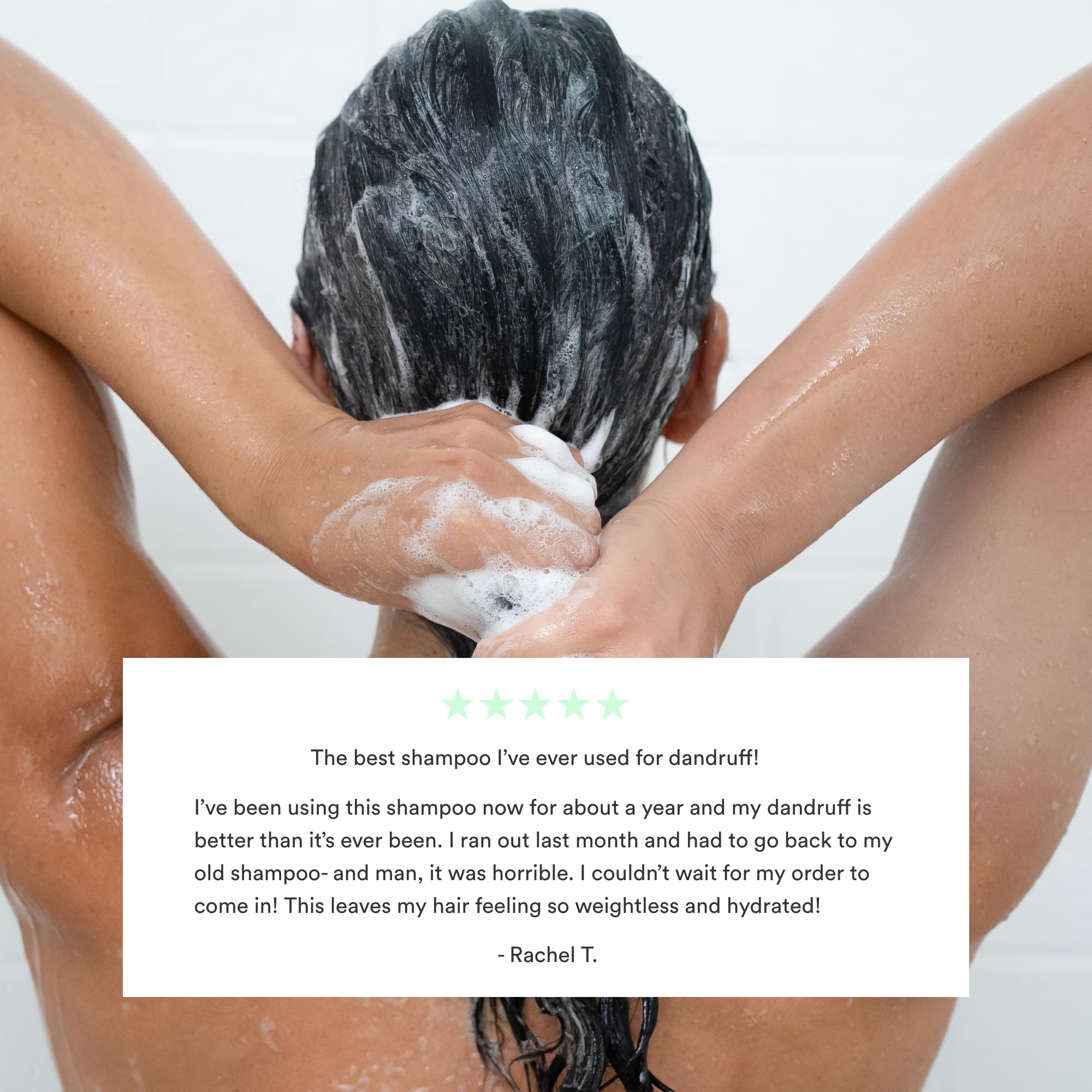 Dermazen Cleansing Scalp Therapy Shampoo label highlights apple cider vinegar and green tea.