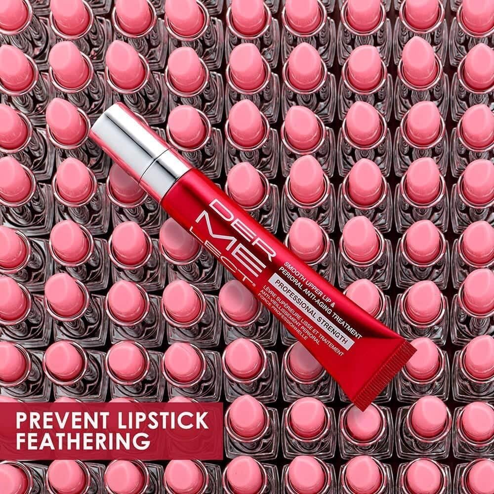 Lip area ready for lipstick after applying Dermelect Smooth Upper Lip Professional primer