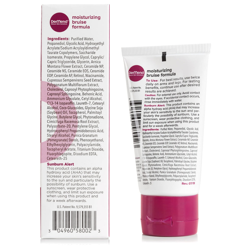 Dermend Bruise Cream texture closeup highlights rich, natural formulation for skin hydration.