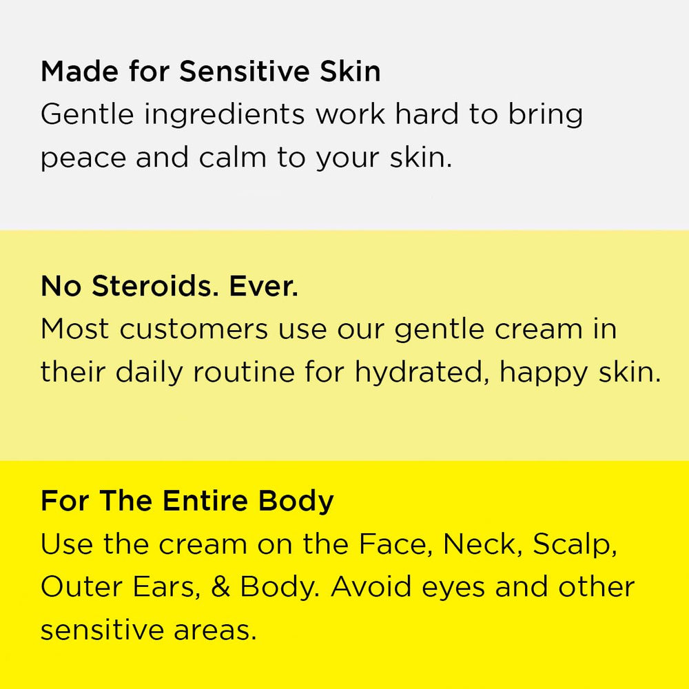 Dermgentle barrier-supporting formula soothing redness and flakiness.