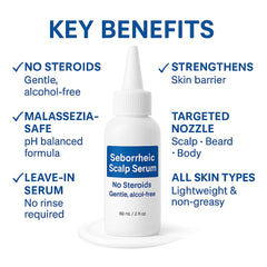 Close-up of serum texture highlighting light, non-greasy feel for scalp care.