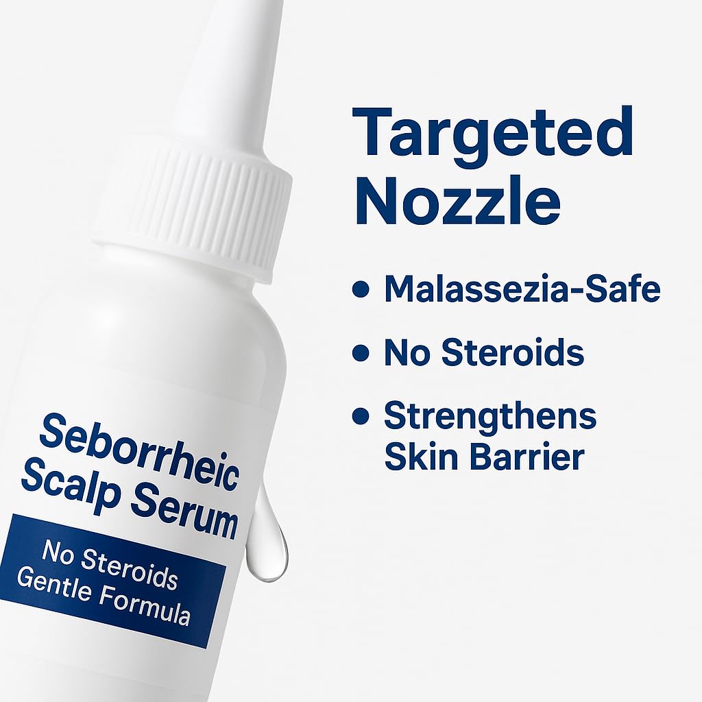 Serum texture spread on skin illustrates fast-acting calm effect.