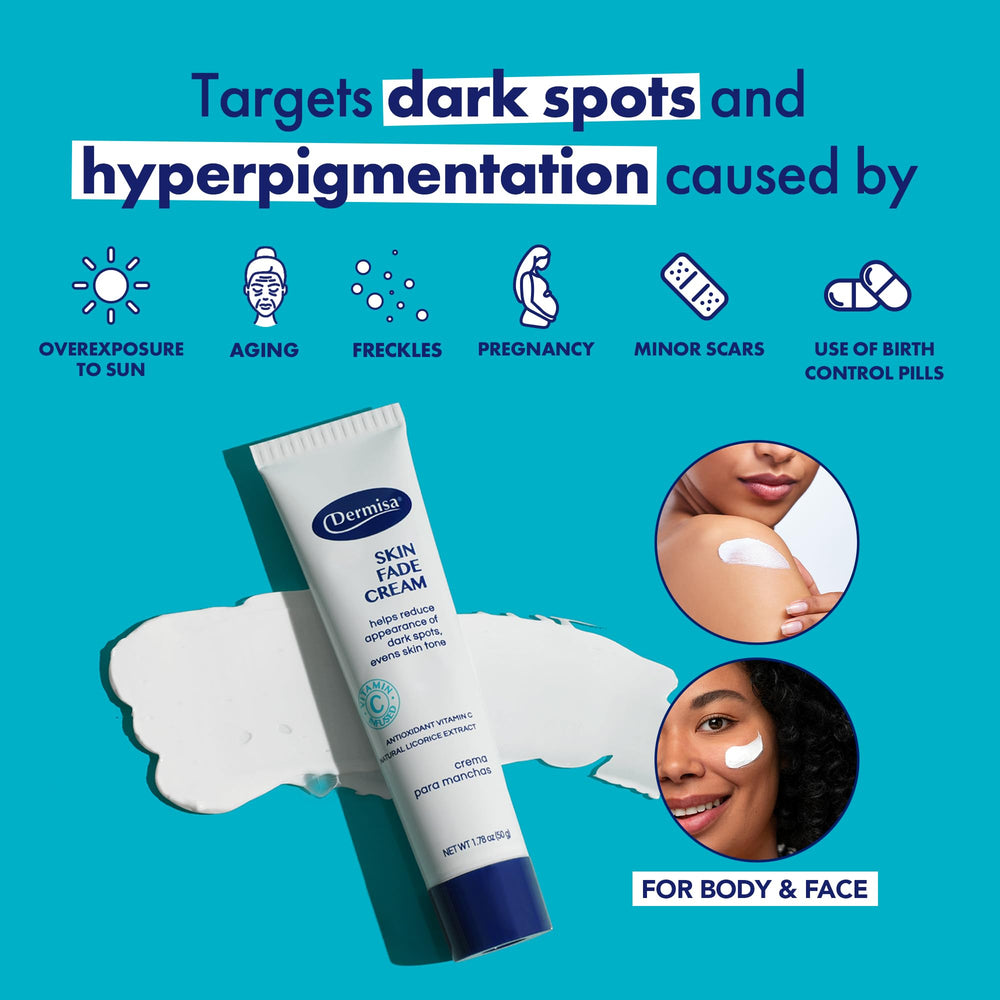 Dermisa Skin Fade Cream swatch on skin demonstrates lightweight hydration and quick absorption.