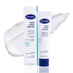 Dermisa Skin Fade Cream tube closeup highlighting its brightening formula.