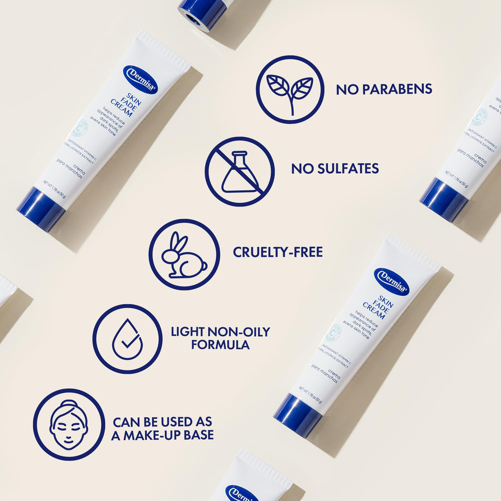 Dermisa Skin Fade Cream on a vanity creates a sense of trusted, radiant skin care.