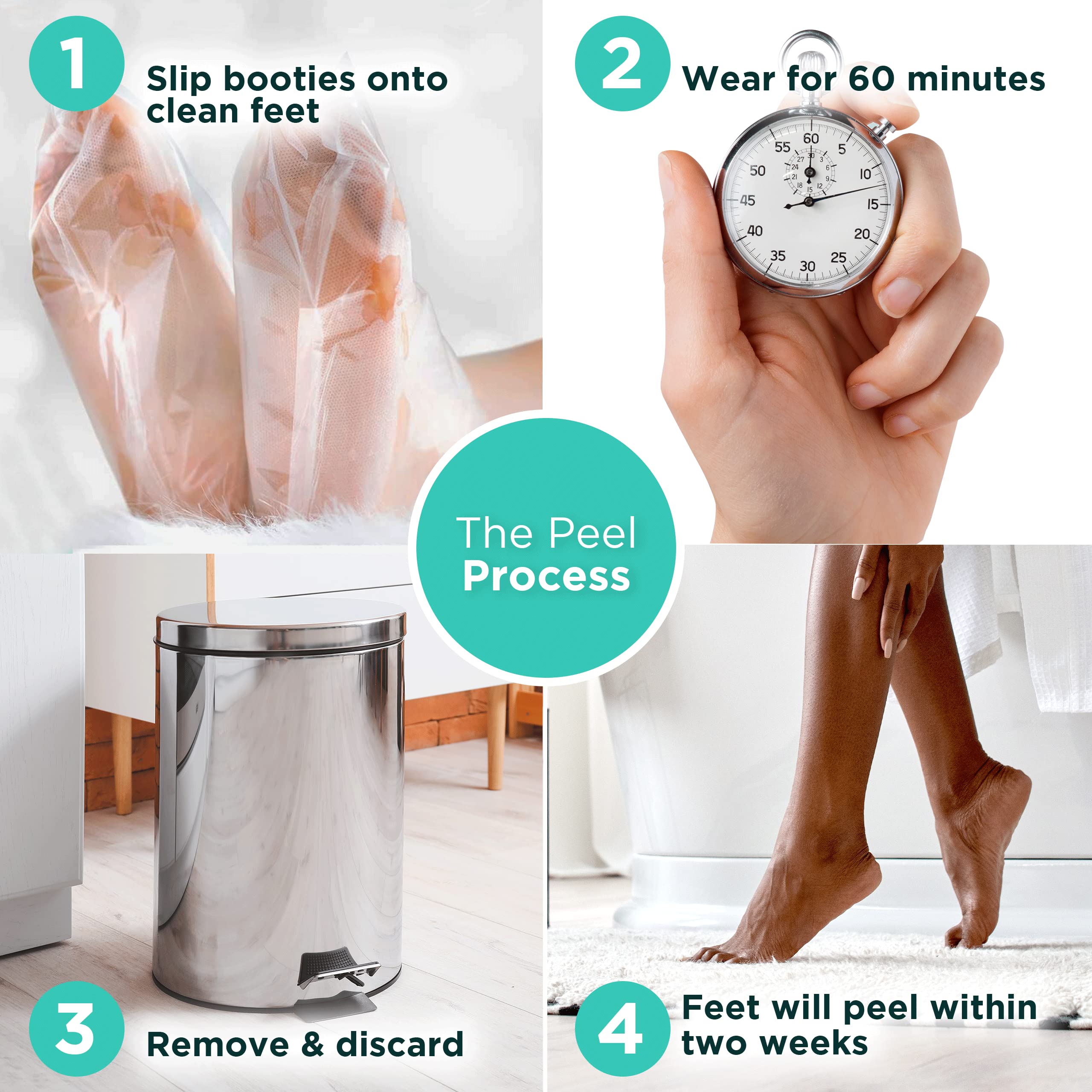DERMORA Foot Peel Mask clean feet after peeling for smoother soles.