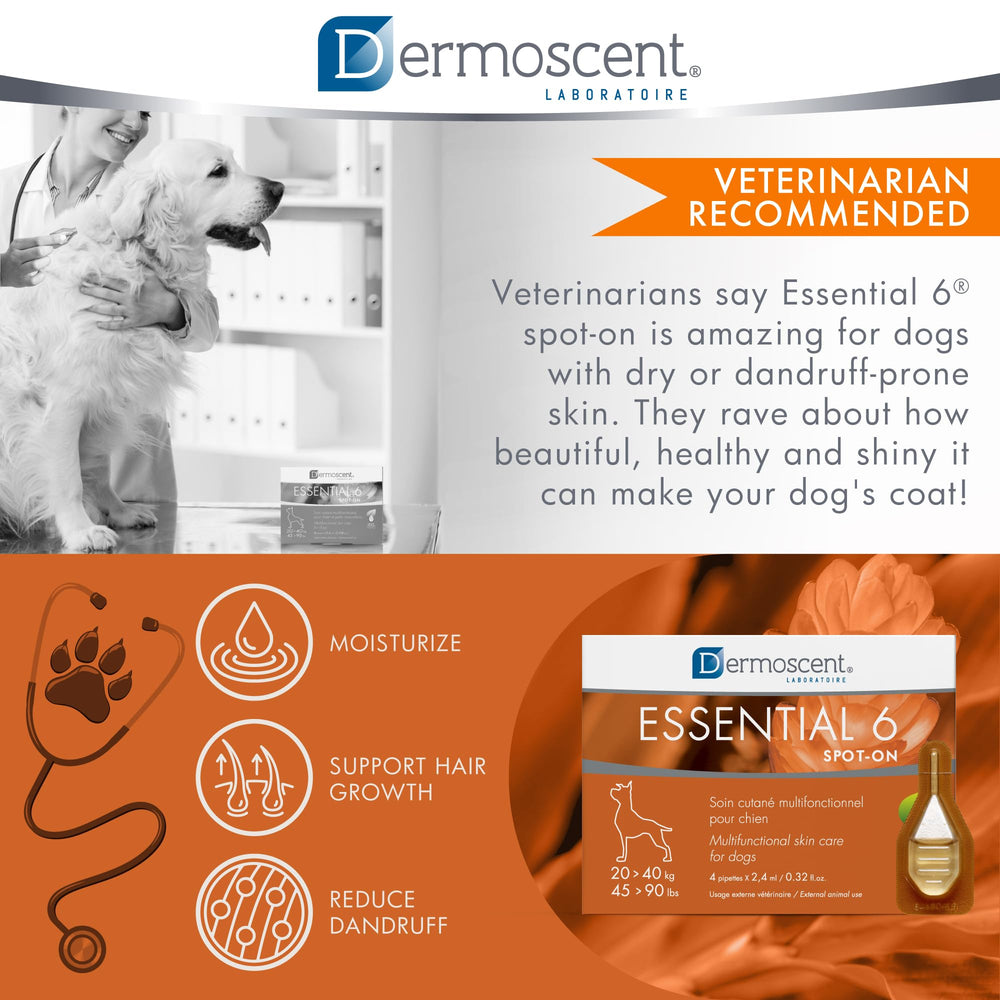 Dermoscent Essential 6 dog size 20-40kg suitable for medium-large dogs