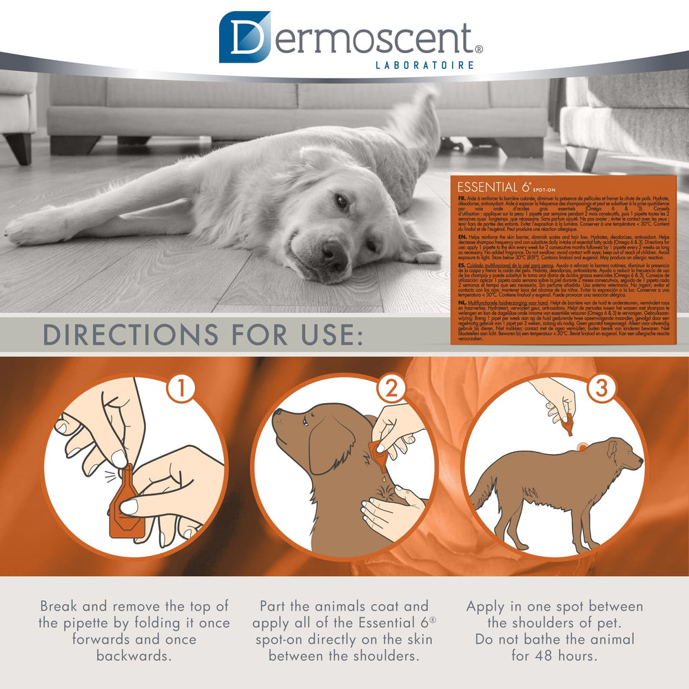 Dermoscent Essential 6 veterinarian-recommended label for trusted care