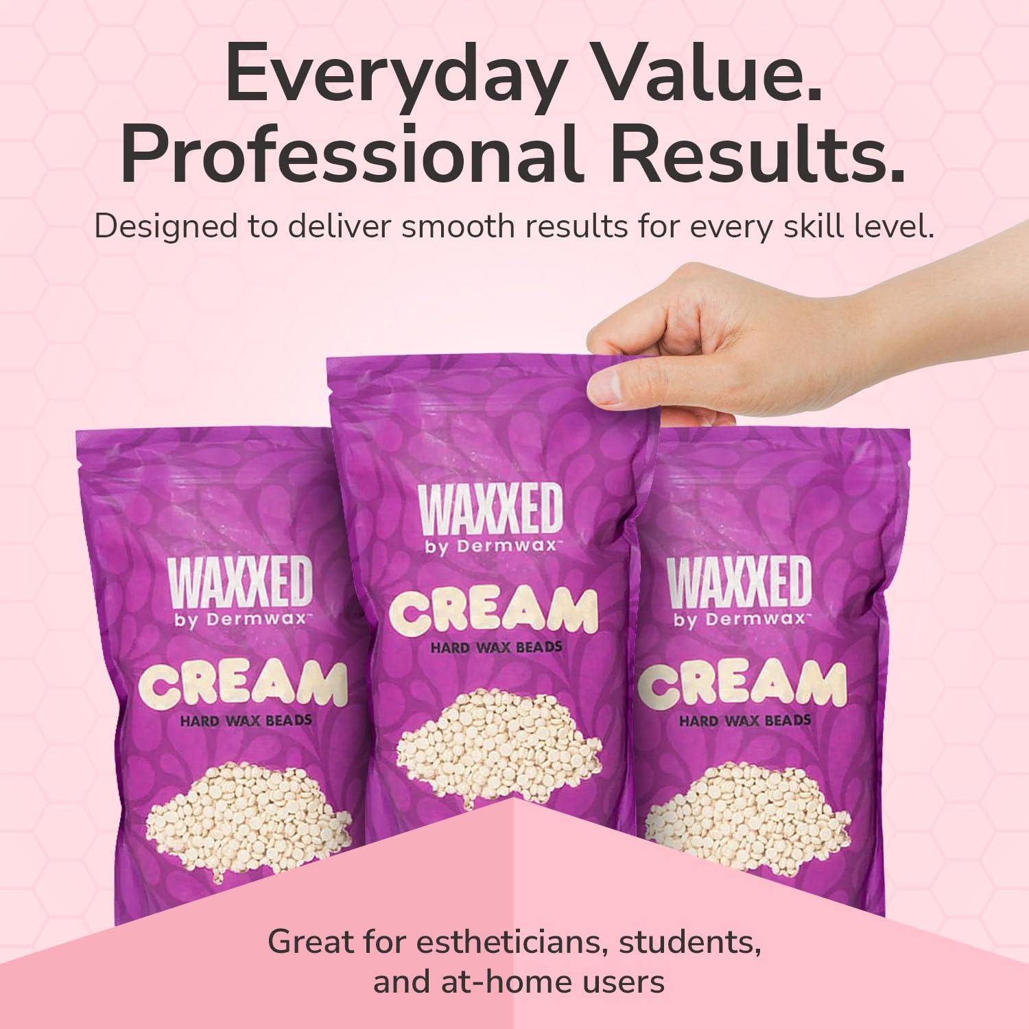 Dermwax WAXXED beads suitable for daily use in salon or home
