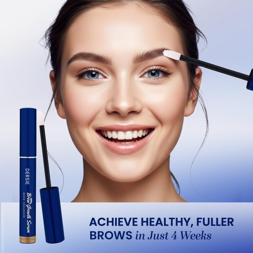 Dersie Eyebrow Growth Serum brush applicator for precise nightly brow care.
