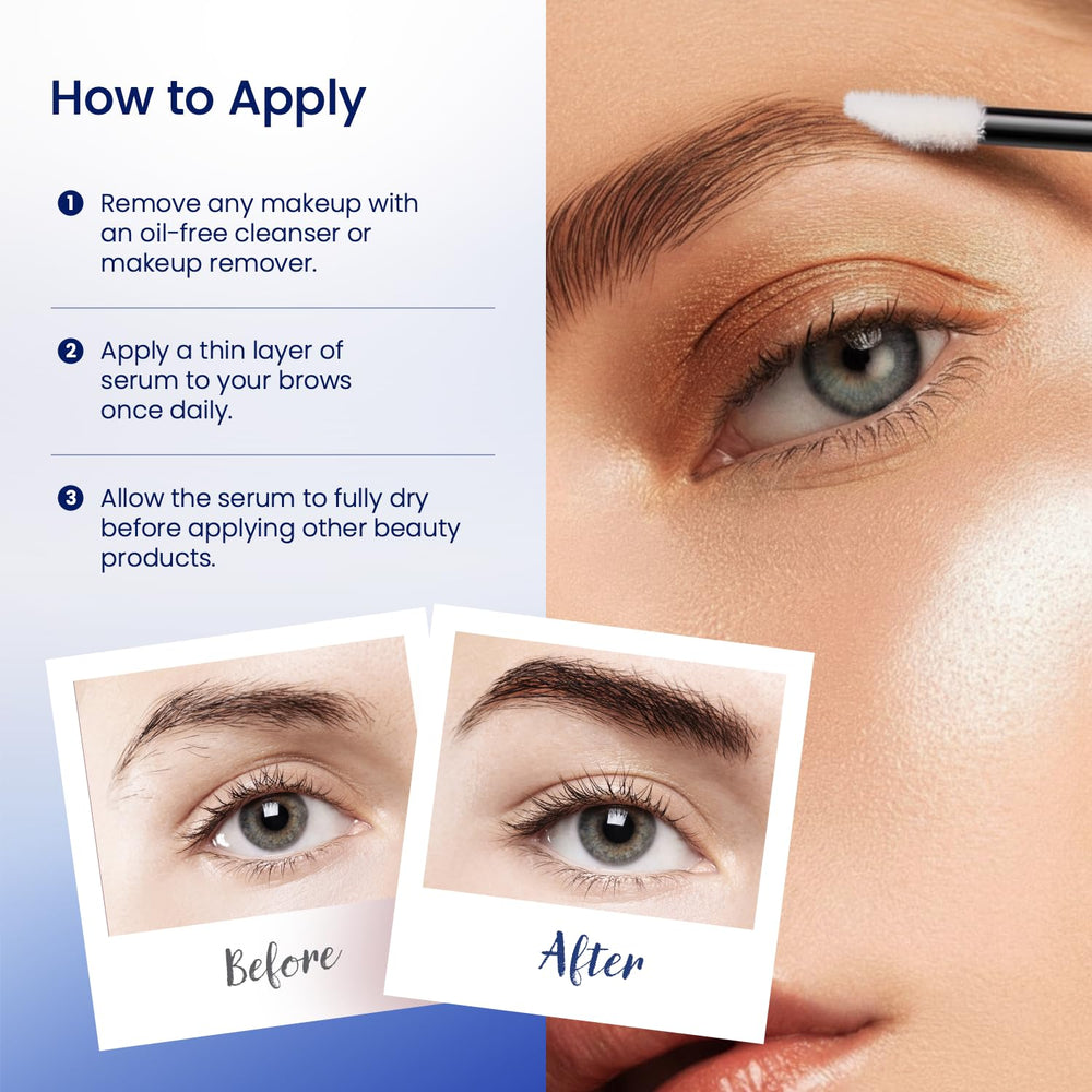 Dersie Eyebrow Growth Serum nightly application for easy brow care.