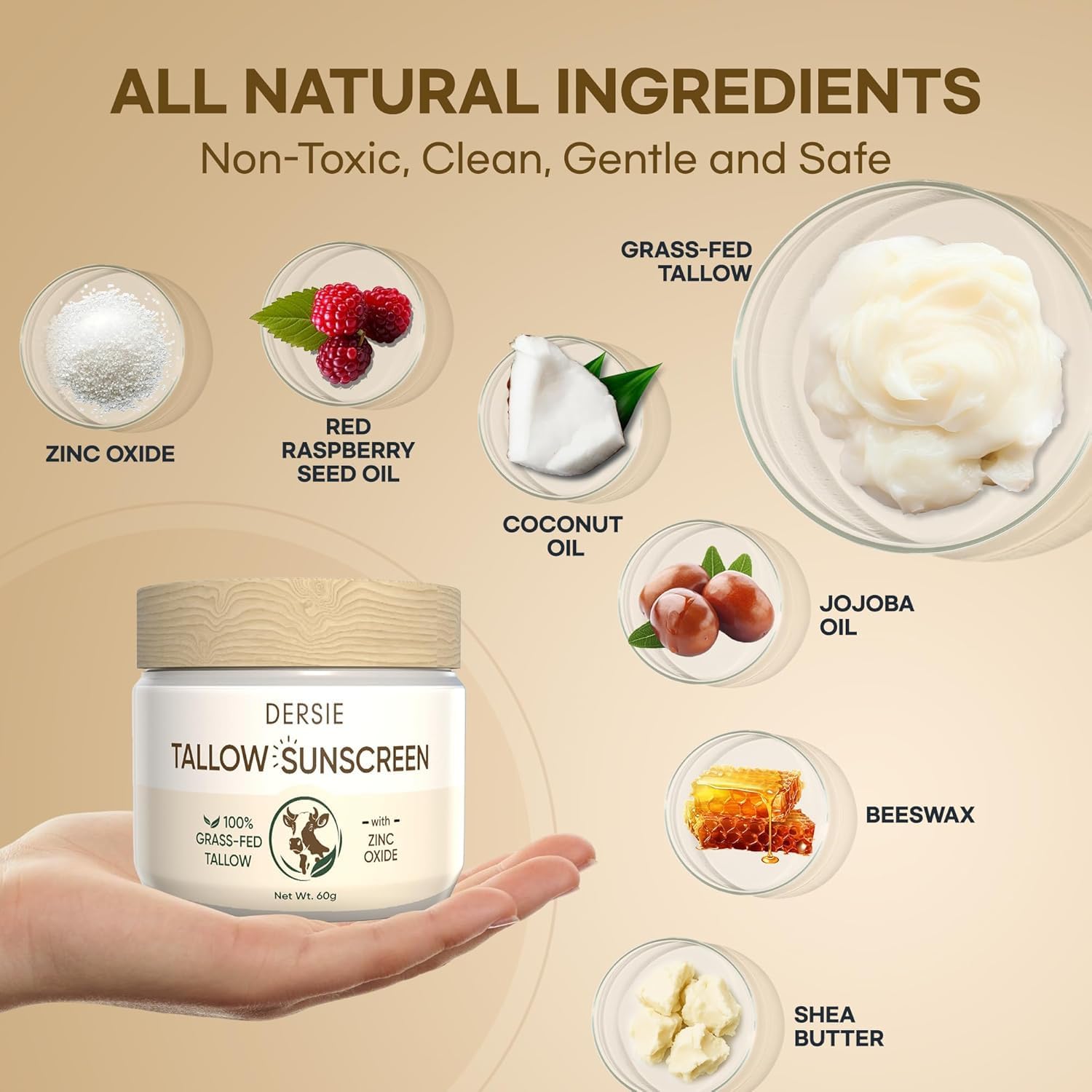 Dersie Tallow Sunscreen SPF 30 application scene demonstrates easy spread and moisturized feel