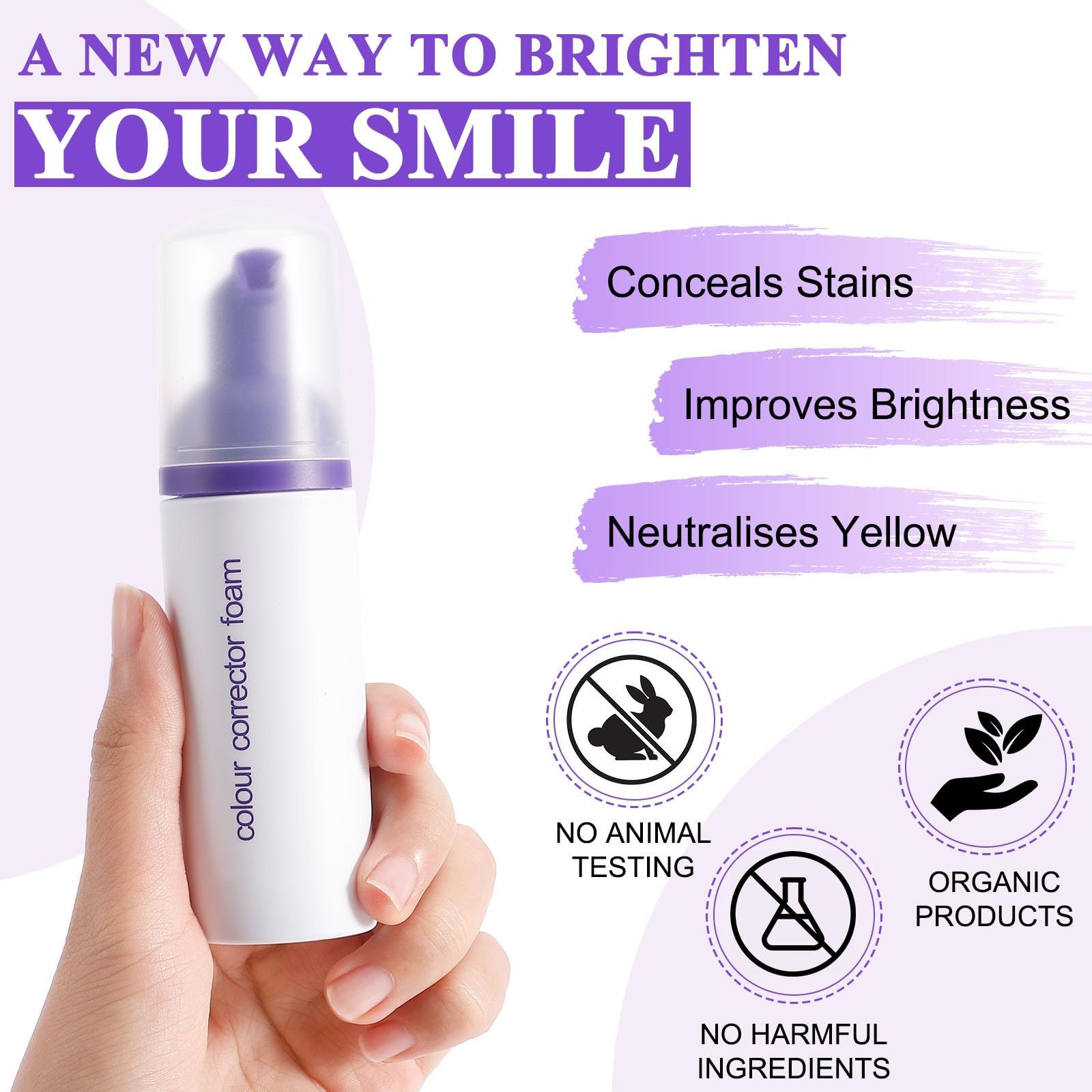 Close-up of Dersoud purple foam toothpaste showing deep-cleaning action