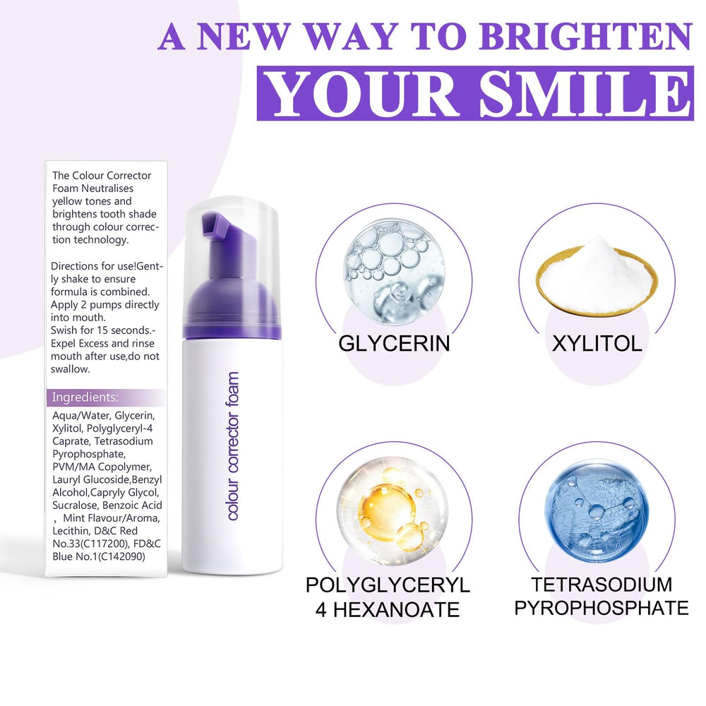 Foam texture of Dersoud purple toothpaste covering teeth uniformly