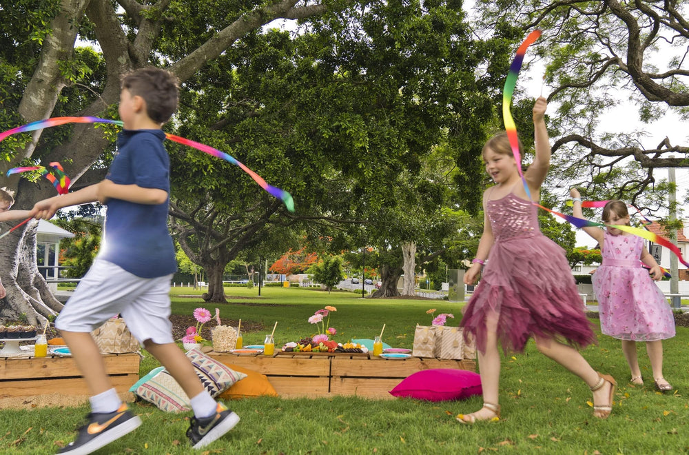 dervea rainbow ribbon dancing wands anti-slip handles for steady grip