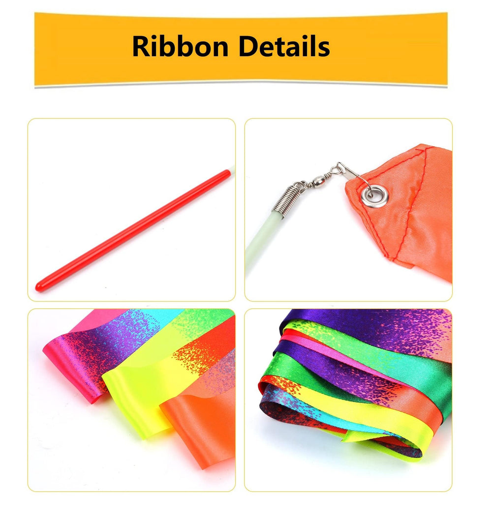 dervea rainbow ribbon dancing wands long ribbon for dramatic twirls