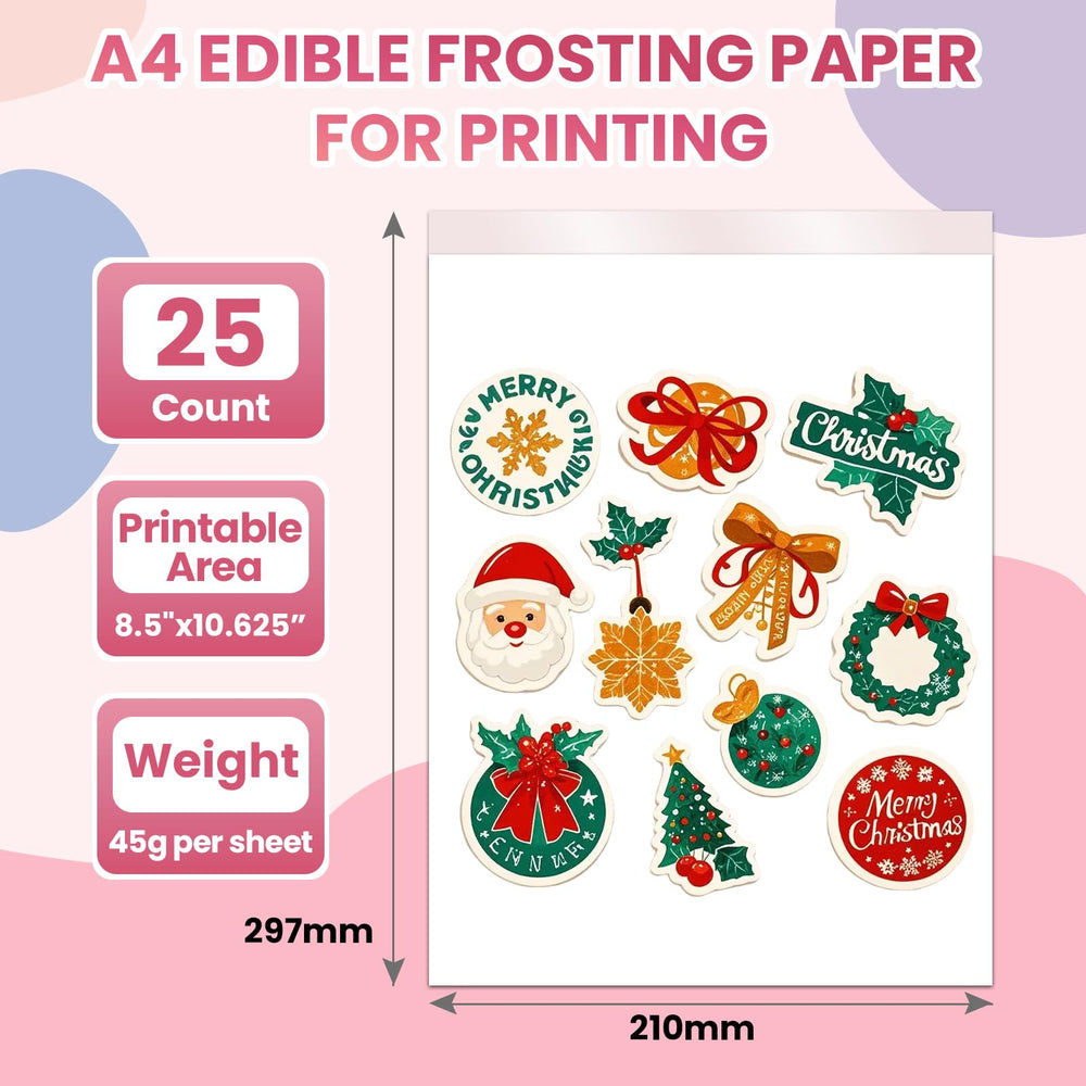 Derzio frosting sheets with printed designs for customizable toppers.