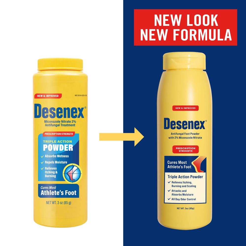 Desenex packaging shows the 2% miconazole nitrate formula.