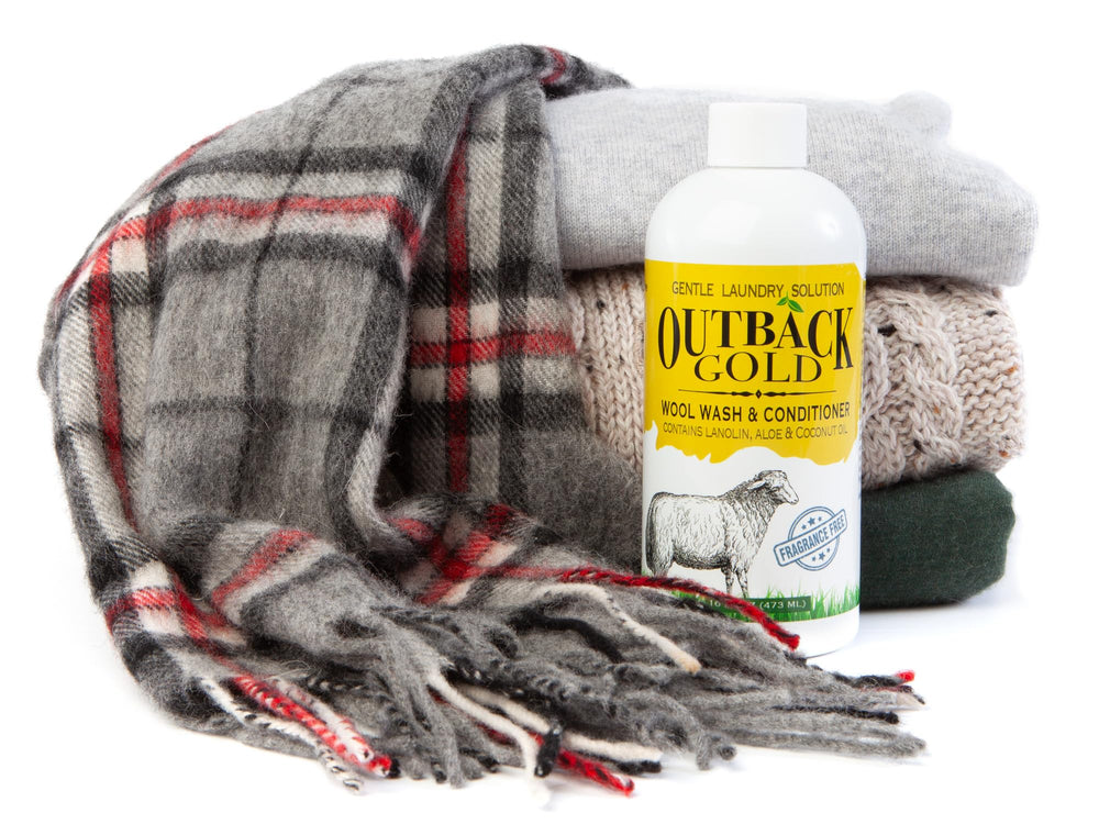 Desert Breeze Outback Gold Wool Wash hand-wash setup for gentle cleaning of fabrics