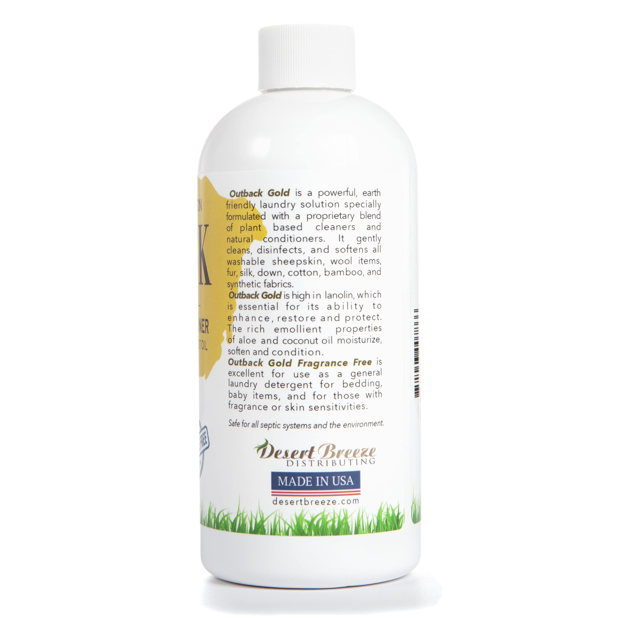 Desert Breeze Outback Gold Wool Wash pour demonstrates easy dosing for fabric cleaning