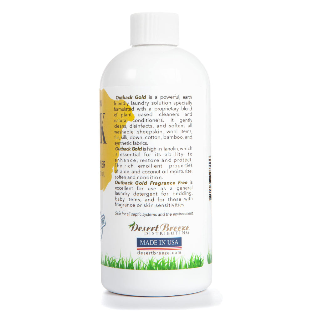 Desert Breeze Outback Gold Wool Wash pour demonstrates easy dosing for fabric cleaning